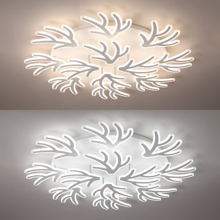 Coral Flush Ceiling Light Contemporary Acrylic 3/5/9 Lights Bedroom LED Flushmount Lighting in Warm/White/Natural Light 12 White Clearhalo 'Ceiling Lights' 'Close To Ceiling Lights' 'Close to ceiling' 'Semi-flushmount' Lighting' 106415