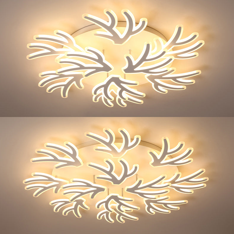 Coral Flush Ceiling Light Contemporary Acrylic 3/5/9 Lights Bedroom LED Flushmount Lighting in Warm/White/Natural Light Clearhalo 'Ceiling Lights' 'Close To Ceiling Lights' 'Close to ceiling' 'Semi-flushmount' Lighting' 106416