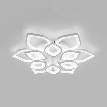 31.5"/39" Wide Leaf Flush Ceiling Light Simple Acrylic LED White Flush Mount Light Fixture in Warm/White/Natural Light White 31.5" Clearhalo 'Ceiling Lights' 'Close To Ceiling Lights' 'Close to ceiling' 'Semi-flushmount' Lighting' 106423