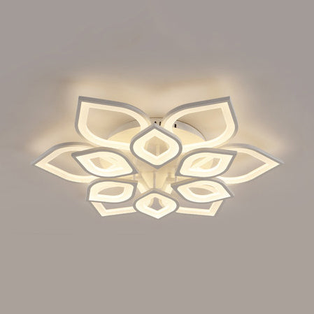 31.5"/39" Wide Leaf Flush Ceiling Light Simple Acrylic LED White Flush Mount Light Fixture in Warm/White/Natural Light White 31.5" Warm Clearhalo 'Ceiling Lights' 'Close To Ceiling Lights' 'Close to ceiling' 'Semi-flushmount' Lighting' 106424