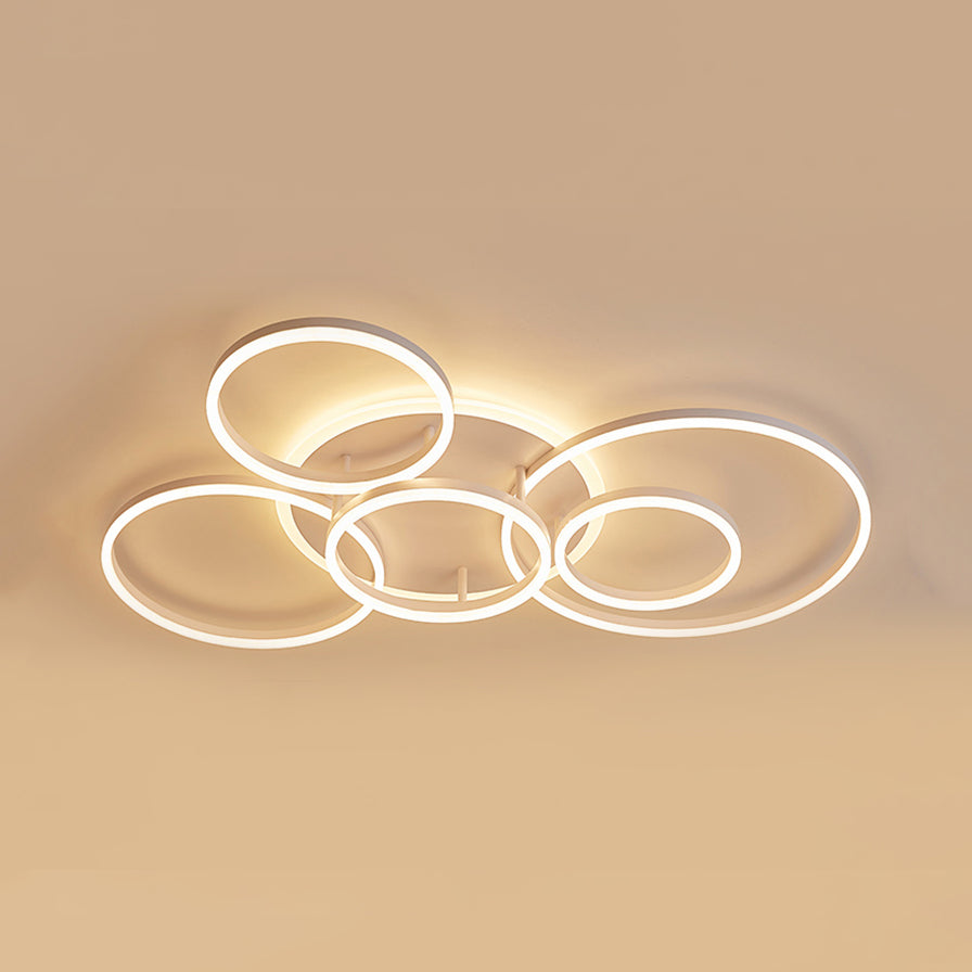 Acrylic Halo-Like Ring Flush Ceiling Light Simple LED 2/3/5 Lights White Flush Mount Ceiling Light Fixture in Warm/White Light 6 White Warm Clearhalo 'Ceiling Lights' 'Close To Ceiling Lights' 'Close to ceiling' 'Flush mount' Lighting' 106487