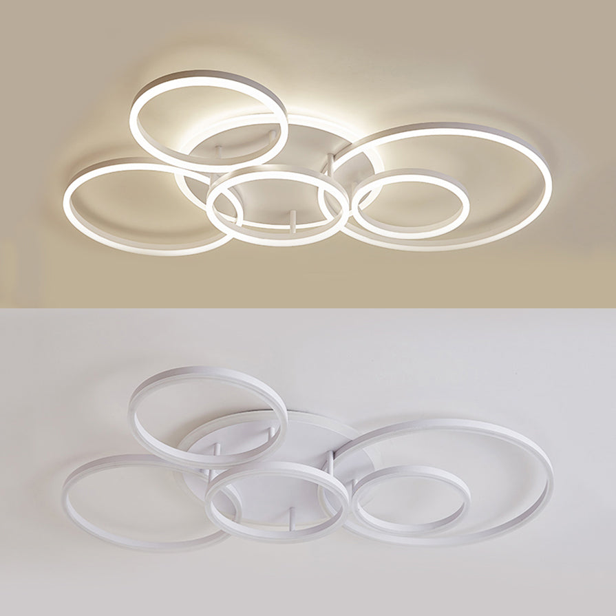 Acrylic Halo-Like Ring Flush Ceiling Light Simple LED 2/3/5 Lights White Flush Mount Ceiling Light Fixture in Warm/White Light 6 White White Clearhalo 'Ceiling Lights' 'Close To Ceiling Lights' 'Close to ceiling' 'Flush mount' Lighting' 106488