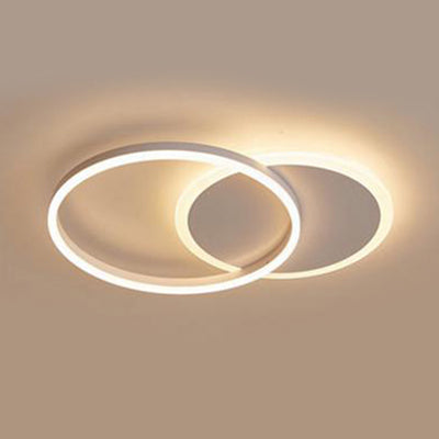 Acrylic Halo-Like Ring Flush Ceiling Light Simple LED 2/3/5 Lights White Flush Mount Ceiling Light Fixture in Warm/White Light 2 White Clearhalo 'Ceiling Lights' 'Close To Ceiling Lights' 'Close to ceiling' 'Flush mount' Lighting' 106489