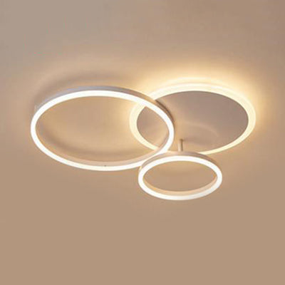 Acrylic Halo-Like Ring Flush Ceiling Light Simple LED 2/3/5 Lights White Flush Mount Ceiling Light Fixture in Warm/White Light 3 White Clearhalo 'Ceiling Lights' 'Close To Ceiling Lights' 'Close to ceiling' 'Flush mount' Lighting' 106490