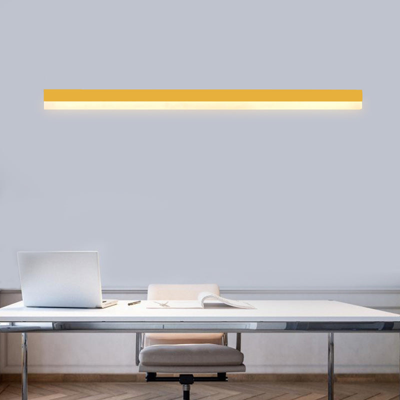 Led Office Flush Mount with Slim Rectangular Linear Metal Contemporary Black/Yellow Flush Lamp Fixture Yellow Clearhalo 'Ceiling Lights' 'Close To Ceiling Lights' 'Close to ceiling' 'Flush mount' Lighting' 106680