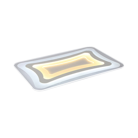 23.5"/35.5"/47" Wide Rectangular Acrylic Flushmount Simple LED White Ceiling Light in Warm/White Light Clearhalo 'Ceiling Lights' 'Close To Ceiling Lights' 'Close to ceiling' 'Flush mount' Lighting' 106818