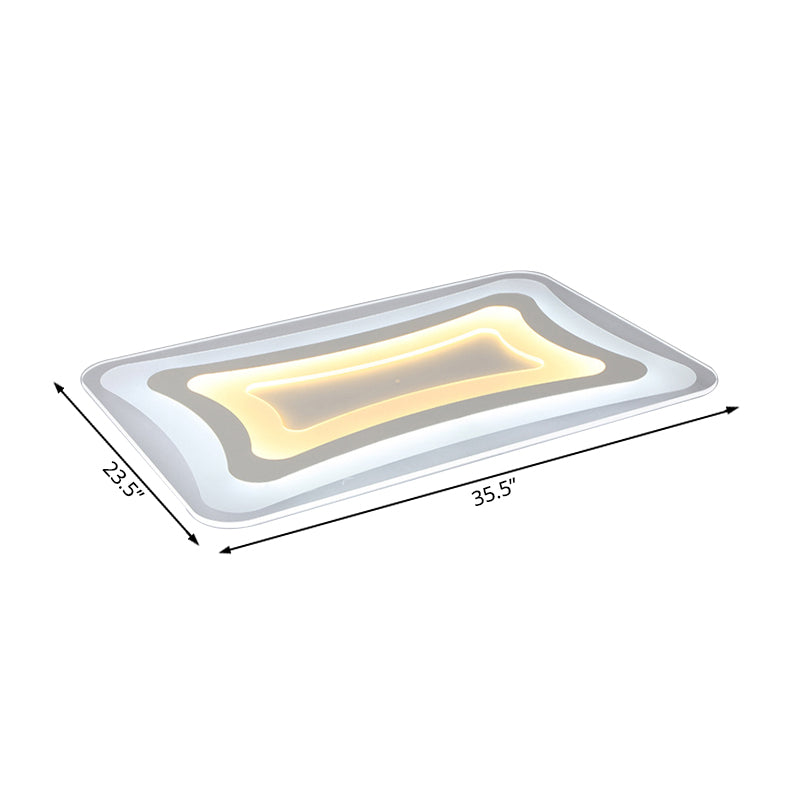 23.5"/35.5"/47" Wide Rectangular Acrylic Flushmount Simple LED White Ceiling Light in Warm/White Light Clearhalo 'Ceiling Lights' 'Close To Ceiling Lights' 'Close to ceiling' 'Flush mount' Lighting' 106820