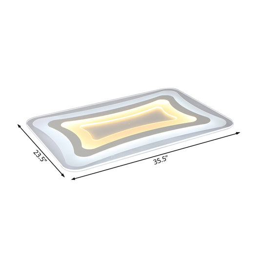 23.5"/35.5"/47" Wide Rectangular Acrylic Flushmount Simple LED White Ceiling Light in Warm/White Light Clearhalo 'Ceiling Lights' 'Close To Ceiling Lights' 'Close to ceiling' 'Flush mount' Lighting' 106820