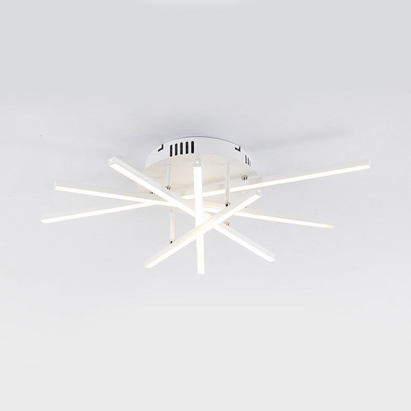 Simplicity Strip Acrylic Ceiling Flush Light LED Single Light Semi Flush Light Fixture in Warm/White Light Clearhalo 'Ceiling Lights' 'Close To Ceiling Lights' 'Close to ceiling' 'Semi-flushmount' Lighting' 106837