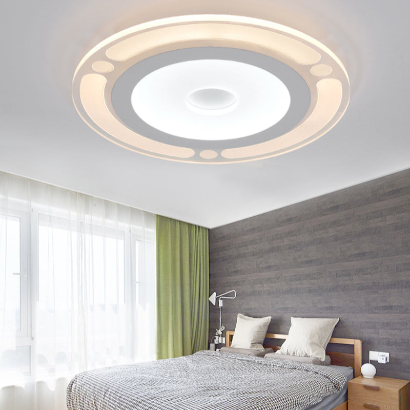 8"/16.5"/20.5" Wide Ring Bedroom Flushmount Acrylic LED Contemporary Ceiling Flush Mount Light in Warm/White Light White Warm Clearhalo 'Ceiling Lights' 'Close To Ceiling Lights' 'Close to ceiling' 'Flush mount' Lighting' 106853