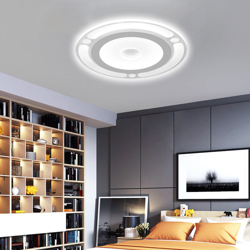 8"/16.5"/20.5" Wide Ring Bedroom Flushmount Acrylic LED Contemporary Ceiling Flush Mount Light in Warm/White Light White White Clearhalo 'Ceiling Lights' 'Close To Ceiling Lights' 'Close to ceiling' 'Flush mount' Lighting' 106856