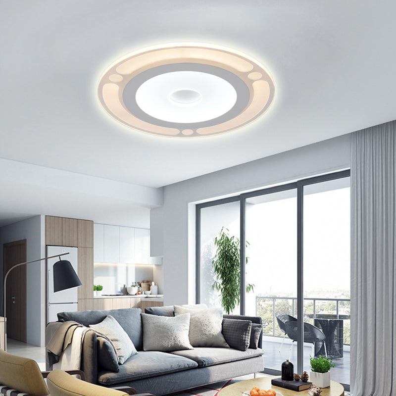 8"/16.5"/20.5" Wide Ring Bedroom Flushmount Acrylic LED Contemporary Ceiling Flush Mount Light in Warm/White Light White 20.5" Warm Clearhalo 'Ceiling Lights' 'Close To Ceiling Lights' 'Close to ceiling' 'Flush mount' Lighting' 106857