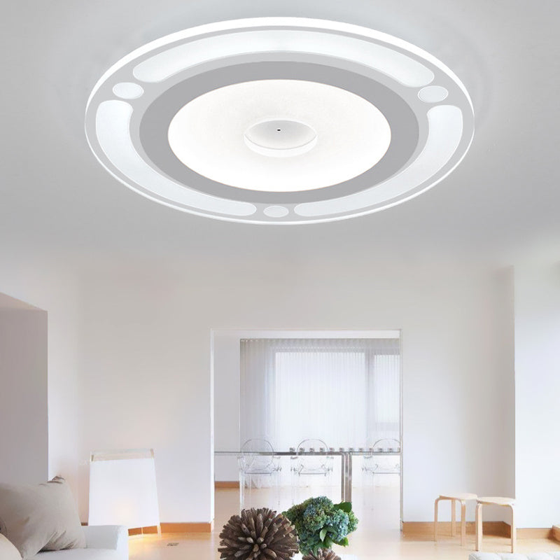 8"/16.5"/20.5" Wide Ring Bedroom Flushmount Acrylic LED Contemporary Ceiling Flush Mount Light in Warm/White Light White White Clearhalo 'Ceiling Lights' 'Close To Ceiling Lights' 'Close to ceiling' 'Flush mount' Lighting' 106858