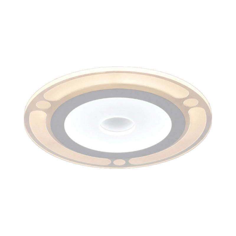 8"/16.5"/20.5" Wide Ring Bedroom Flushmount Acrylic LED Contemporary Ceiling Flush Mount Light in Warm/White Light Clearhalo 'Ceiling Lights' 'Close To Ceiling Lights' 'Close to ceiling' 'Flush mount' Lighting' 106859