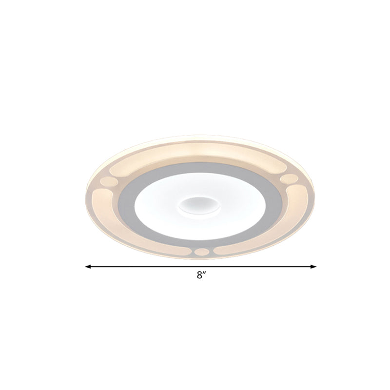 8"/16.5"/20.5" Wide Ring Bedroom Flushmount Acrylic LED Contemporary Ceiling Flush Mount Light in Warm/White Light Clearhalo 'Ceiling Lights' 'Close To Ceiling Lights' 'Close to ceiling' 'Flush mount' Lighting' 106860