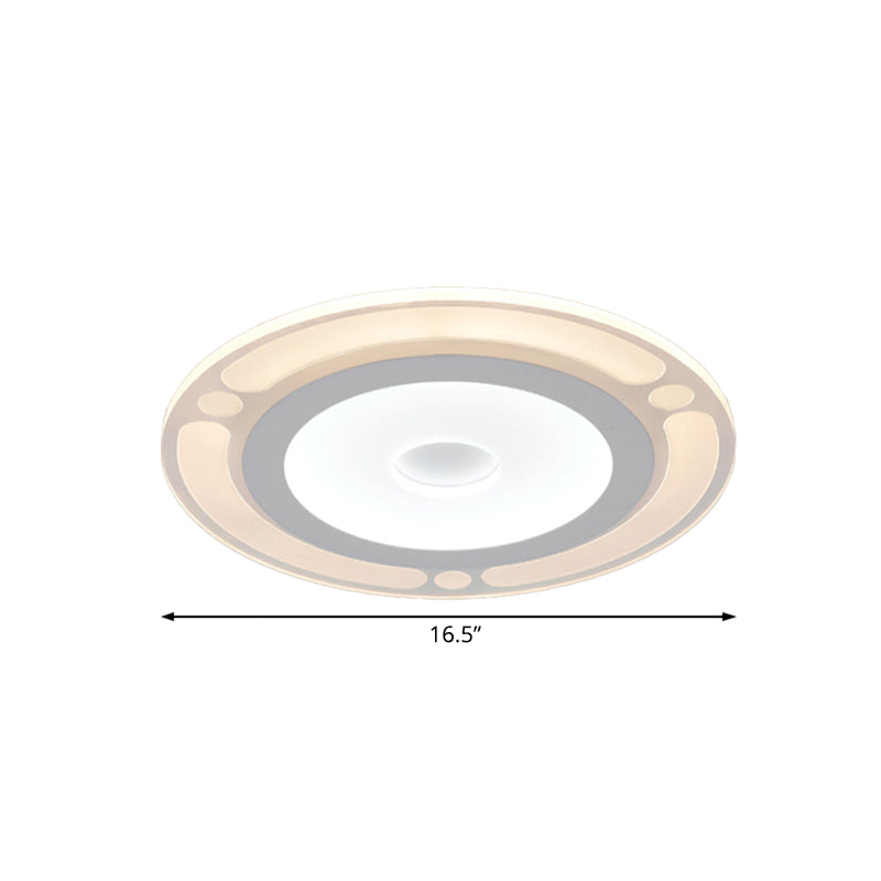 8"/16.5"/20.5" Wide Ring Bedroom Flushmount Acrylic LED Contemporary Ceiling Flush Mount Light in Warm/White Light Clearhalo 'Ceiling Lights' 'Close To Ceiling Lights' 'Close to ceiling' 'Flush mount' Lighting' 106861