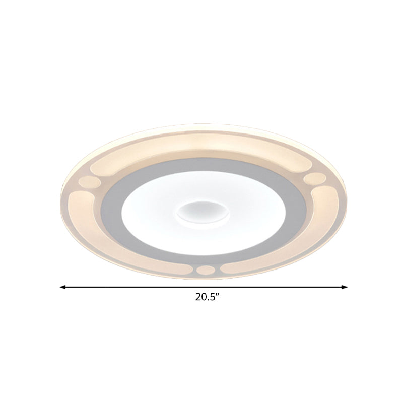 8"/16.5"/20.5" Wide Ring Bedroom Flushmount Acrylic LED Contemporary Ceiling Flush Mount Light in Warm/White Light Clearhalo 'Ceiling Lights' 'Close To Ceiling Lights' 'Close to ceiling' 'Flush mount' Lighting' 106862