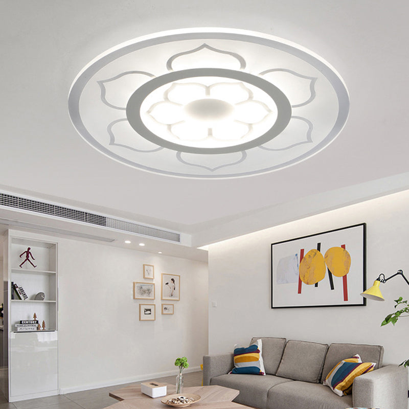 Acrylic Lotus Flush Mount Lamp Simple LED 8"/16.5"/20.5" Wide Ceiling Flush Light in Warm/White Light Clearhalo 'Ceiling Lights' 'Close To Ceiling Lights' 'Close to ceiling' 'Flush mount' Lighting' 106869