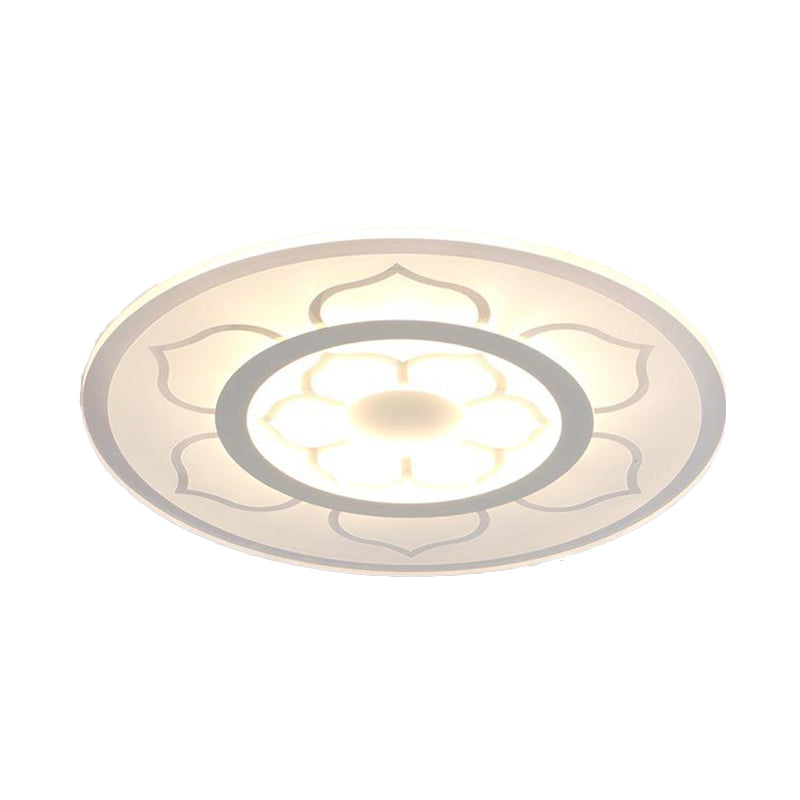 Acrylic Lotus Flush Mount Lamp Simple LED 8"/16.5"/20.5" Wide Ceiling Flush Light in Warm/White Light Clearhalo 'Ceiling Lights' 'Close To Ceiling Lights' 'Close to ceiling' 'Flush mount' Lighting' 106871