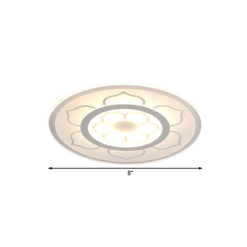 Acrylic Lotus Flush Mount Lamp Simple LED 8"/16.5"/20.5" Wide Ceiling Flush Light in Warm/White Light Clearhalo 'Ceiling Lights' 'Close To Ceiling Lights' 'Close to ceiling' 'Flush mount' Lighting' 106872