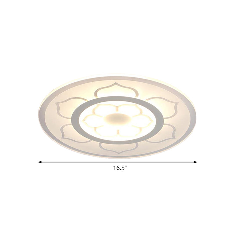 Acrylic Lotus Flush Mount Lamp Simple LED 8"/16.5"/20.5" Wide Ceiling Flush Light in Warm/White Light Clearhalo 'Ceiling Lights' 'Close To Ceiling Lights' 'Close to ceiling' 'Flush mount' Lighting' 106873