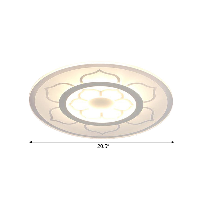 Acrylic Lotus Flush Mount Lamp Simple LED 8"/16.5"/20.5" Wide Ceiling Flush Light in Warm/White Light Clearhalo 'Ceiling Lights' 'Close To Ceiling Lights' 'Close to ceiling' 'Flush mount' Lighting' 106874