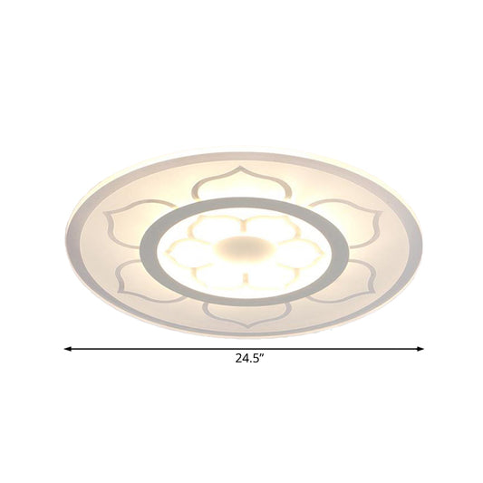 Acrylic Lotus Flush Mount Lamp Simple LED 8"/16.5"/20.5" Wide Ceiling Flush Light in Warm/White Light Clearhalo 'Ceiling Lights' 'Close To Ceiling Lights' 'Close to ceiling' 'Flush mount' Lighting' 106875