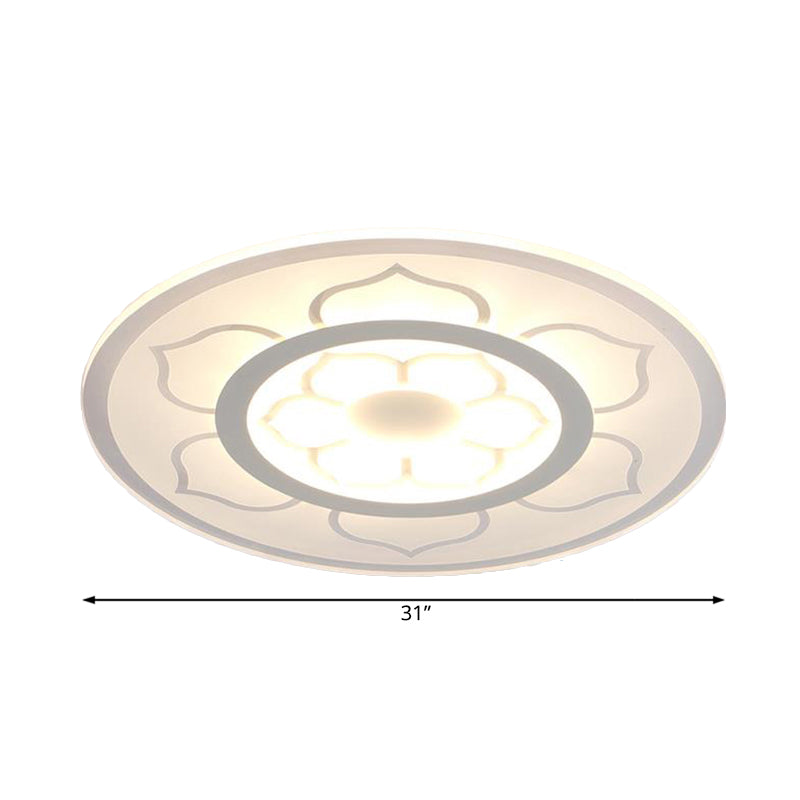 Acrylic Lotus Flush Mount Lamp Simple LED 8"/16.5"/20.5" Wide Ceiling Flush Light in Warm/White Light Clearhalo 'Ceiling Lights' 'Close To Ceiling Lights' 'Close to ceiling' 'Flush mount' Lighting' 106876