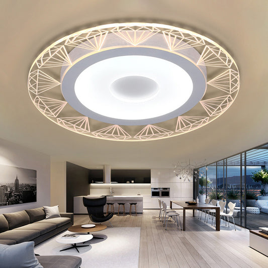 Diamond-Shaped Flush Ceiling Light Modern Acrylic 8"/16.5"/20.5" Wide LED Living Room Flush Mount Lamp in Warm/White Light White Clearhalo 'Ceiling Lights' 'Close To Ceiling Lights' 'Close to ceiling' 'Flush mount' Lighting' 106877