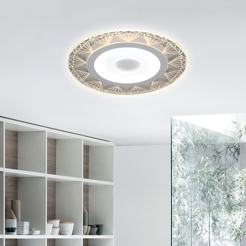 Diamond-Shaped Flush Ceiling Light Modern Acrylic 8"/16.5"/20.5" Wide LED Living Room Flush Mount Lamp in Warm/White Light Clearhalo 'Ceiling Lights' 'Close To Ceiling Lights' 'Close to ceiling' 'Flush mount' Lighting' 106880