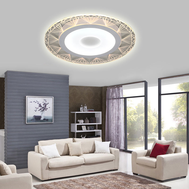 Diamond-Shaped Flush Ceiling Light Modern Acrylic 8"/16.5"/20.5" Wide LED Living Room Flush Mount Lamp in Warm/White Light Clearhalo 'Ceiling Lights' 'Close To Ceiling Lights' 'Close to ceiling' 'Flush mount' Lighting' 106881