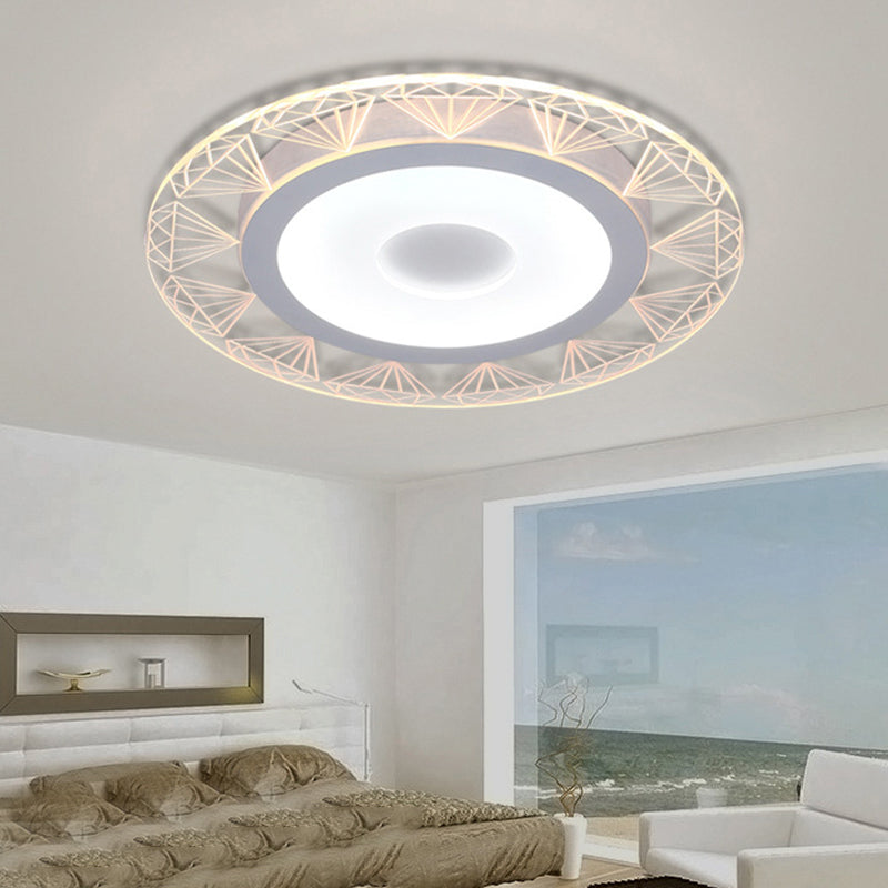 Diamond-Shaped Flush Ceiling Light Modern Acrylic 8"/16.5"/20.5" Wide LED Living Room Flush Mount Lamp in Warm/White Light Clearhalo 'Ceiling Lights' 'Close To Ceiling Lights' 'Close to ceiling' 'Flush mount' Lighting' 106882