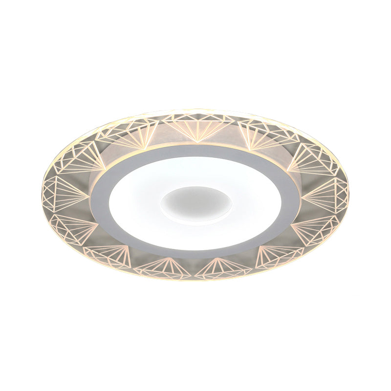 Diamond-Shaped Flush Ceiling Light Modern Acrylic 8"/16.5"/20.5" Wide LED Living Room Flush Mount Lamp in Warm/White Light Clearhalo 'Ceiling Lights' 'Close To Ceiling Lights' 'Close to ceiling' 'Flush mount' Lighting' 106883