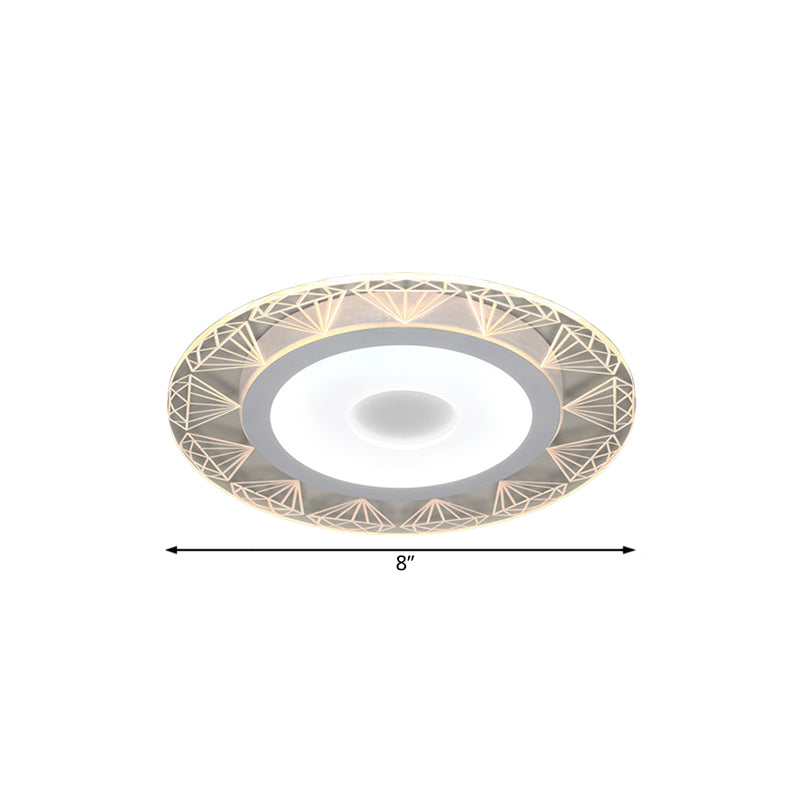 Diamond-Shaped Flush Ceiling Light Modern Acrylic 8"/16.5"/20.5" Wide LED Living Room Flush Mount Lamp in Warm/White Light Clearhalo 'Ceiling Lights' 'Close To Ceiling Lights' 'Close to ceiling' 'Flush mount' Lighting' 106884