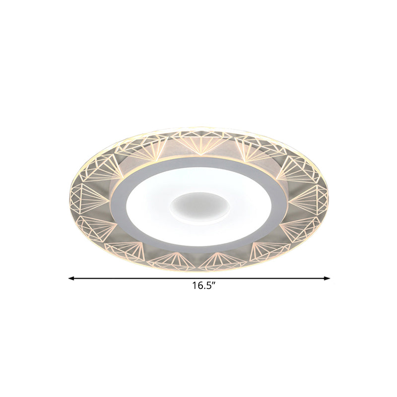 Diamond-Shaped Flush Ceiling Light Modern Acrylic 8"/16.5"/20.5" Wide LED Living Room Flush Mount Lamp in Warm/White Light Clearhalo 'Ceiling Lights' 'Close To Ceiling Lights' 'Close to ceiling' 'Flush mount' Lighting' 106885