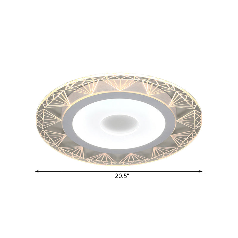 Diamond-Shaped Flush Ceiling Light Modern Acrylic 8"/16.5"/20.5" Wide LED Living Room Flush Mount Lamp in Warm/White Light Clearhalo 'Ceiling Lights' 'Close To Ceiling Lights' 'Close to ceiling' 'Flush mount' Lighting' 106886