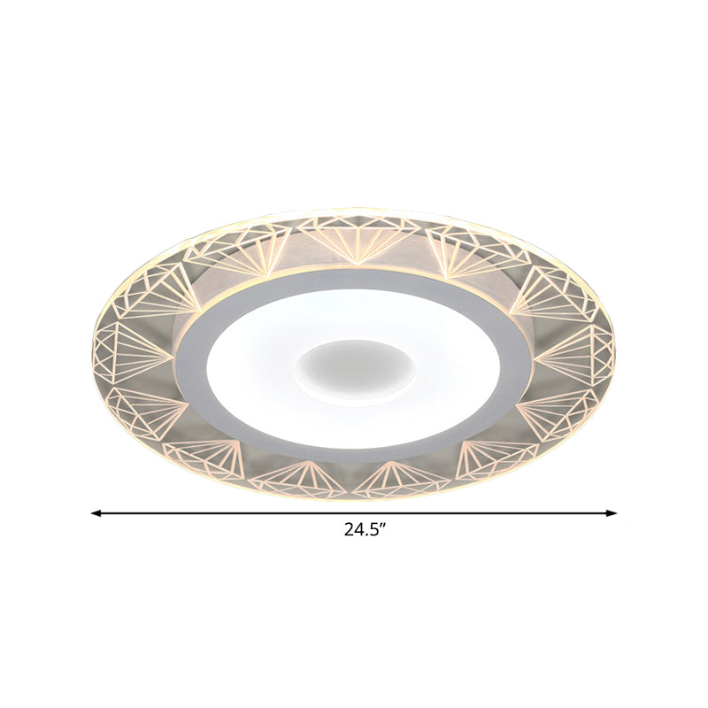 Diamond-Shaped Flush Ceiling Light Modern Acrylic 8"/16.5"/20.5" Wide LED Living Room Flush Mount Lamp in Warm/White Light Clearhalo 'Ceiling Lights' 'Close To Ceiling Lights' 'Close to ceiling' 'Flush mount' Lighting' 106887