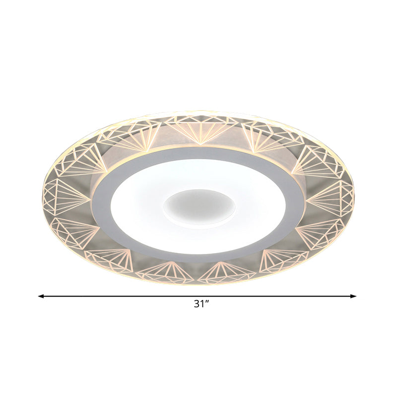 Diamond-Shaped Flush Ceiling Light Modern Acrylic 8"/16.5"/20.5" Wide LED Living Room Flush Mount Lamp in Warm/White Light Clearhalo 'Ceiling Lights' 'Close To Ceiling Lights' 'Close to ceiling' 'Flush mount' Lighting' 106888