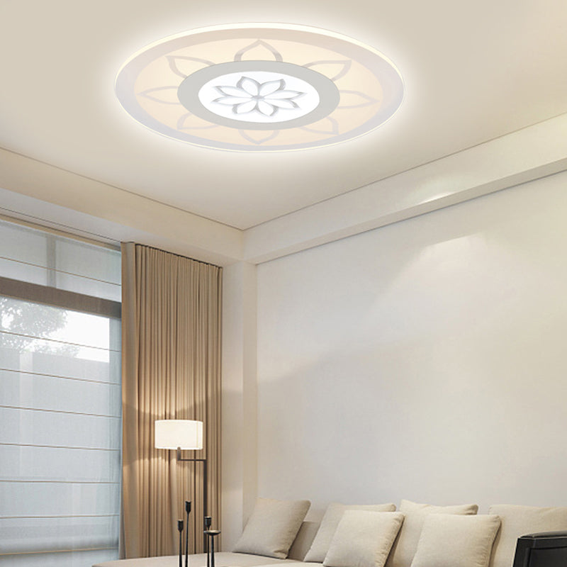 Blossom Acrylic Flushmount Contemporary LED White Ceiling Flush Lamp in Warm/White, 8"/16.5"20.5" Wide Clearhalo 'Ceiling Lights' 'Close To Ceiling Lights' 'Close to ceiling' 'Flush mount' Lighting' 106906