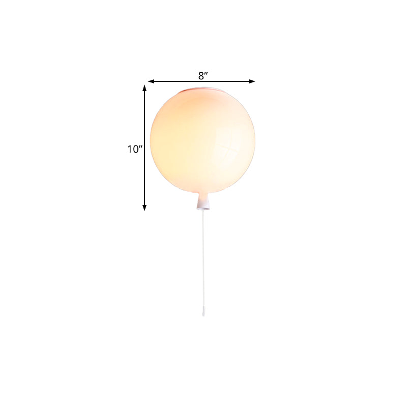 Balloon Shade Suspension Lamp Modernist Style Plastic 8"/10" Width 1 Light Living Room Ceiling Lamp in White Clearhalo 'Ceiling Lights' 'Close To Ceiling Lights' 'Close to ceiling' 'Flush mount' Lighting' 107904