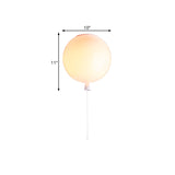 Balloon Shade Suspension Lamp Modernist Style Plastic 8"/10" Width 1 Light Living Room Ceiling Lamp in White Clearhalo 'Ceiling Lights' 'Close To Ceiling Lights' 'Close to ceiling' 'Flush mount' Lighting' 107905