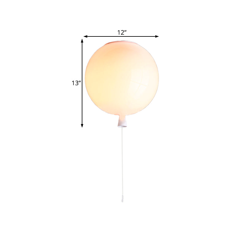 Balloon Shade Suspension Lamp Modernist Style Plastic 8"/10" Width 1 Light Living Room Ceiling Lamp in White Clearhalo 'Ceiling Lights' 'Close To Ceiling Lights' 'Close to ceiling' 'Flush mount' Lighting' 107906