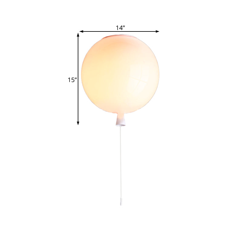 Balloon Shade Suspension Lamp Modernist Style Plastic 8"/10" Width 1 Light Living Room Ceiling Lamp in White Clearhalo 'Ceiling Lights' 'Close To Ceiling Lights' 'Close to ceiling' 'Flush mount' Lighting' 107907