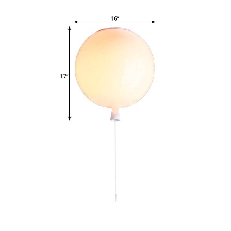 Balloon Shade Suspension Lamp Modernist Style Plastic 8"/10" Width 1 Light Living Room Ceiling Lamp in White Clearhalo 'Ceiling Lights' 'Close To Ceiling Lights' 'Close to ceiling' 'Flush mount' Lighting' 107908