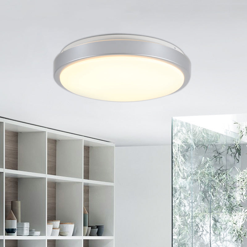 Acrylic Shade Flush Mount Ceiling Light Modern Metal Silver LED Ceiling Flush Mount for Living Room in Warm/White, 10.5"/13"/16" Dia Clearhalo 'Ceiling Lights' 'Close To Ceiling Lights' 'Close to ceiling' 'Flush mount' Lighting' 108000