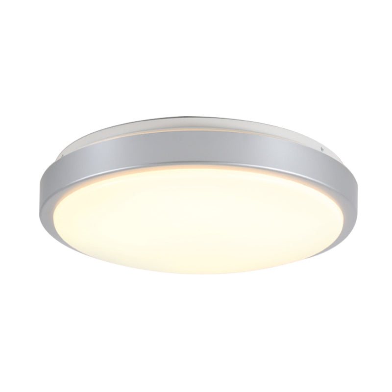 Acrylic Shade Flush Mount Ceiling Light Modern Metal Silver LED Ceiling Flush Mount for Living Room in Warm/White, 10.5"/13"/16" Dia Clearhalo 'Ceiling Lights' 'Close To Ceiling Lights' 'Close to ceiling' 'Flush mount' Lighting' 108003