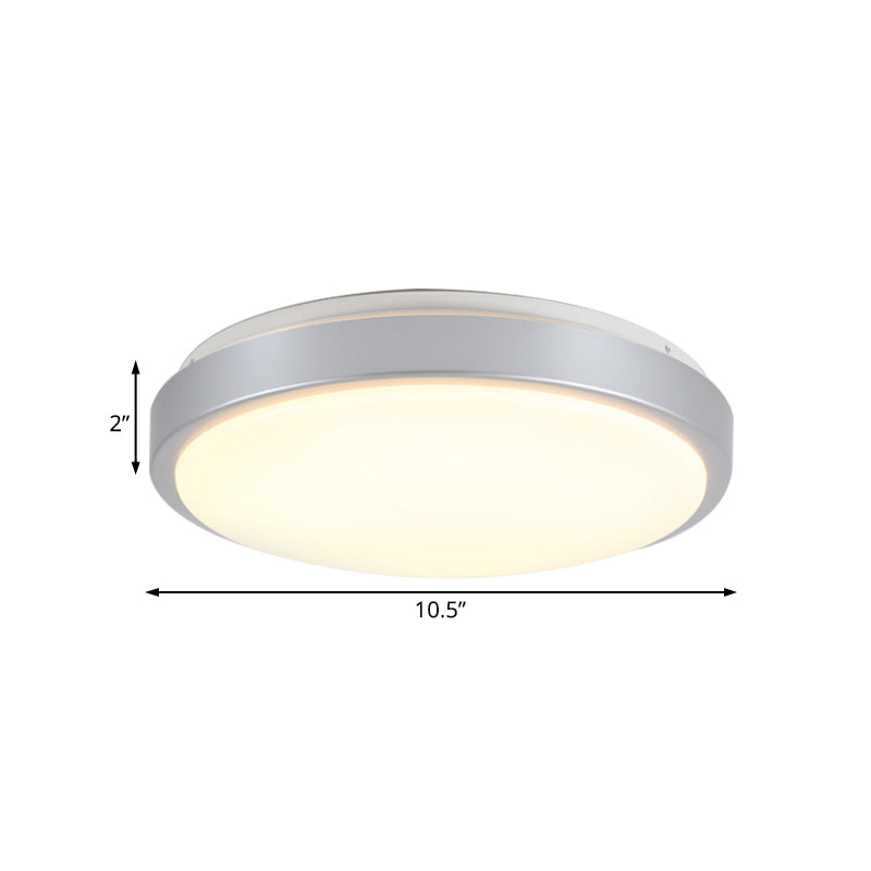 Acrylic Shade Flush Mount Ceiling Light Modern Metal Silver LED Ceiling Flush Mount for Living Room in Warm/White, 10.5"/13"/16" Dia Clearhalo 'Ceiling Lights' 'Close To Ceiling Lights' 'Close to ceiling' 'Flush mount' Lighting' 108004