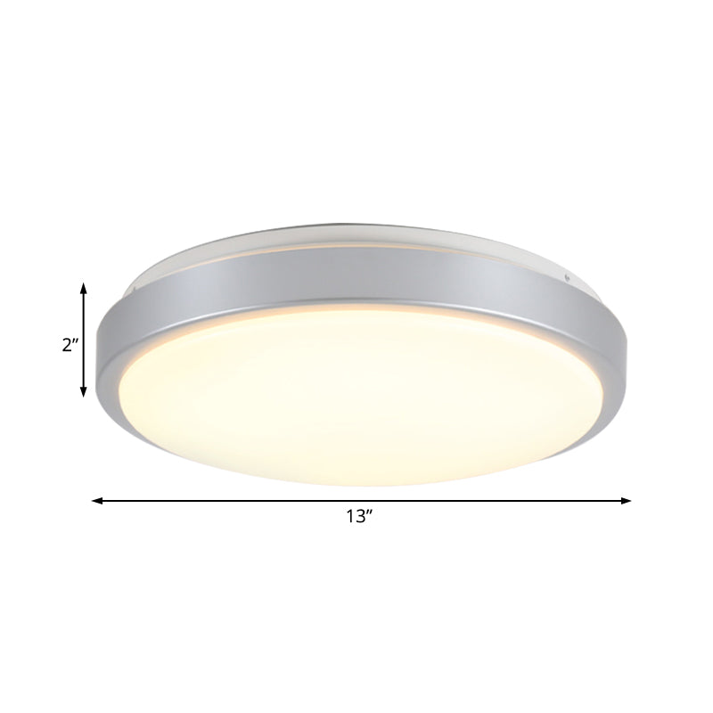 Acrylic Shade Flush Mount Ceiling Light Modern Metal Silver LED Ceiling Flush Mount for Living Room in Warm/White, 10.5"/13"/16" Dia Clearhalo 'Ceiling Lights' 'Close To Ceiling Lights' 'Close to ceiling' 'Flush mount' Lighting' 108005