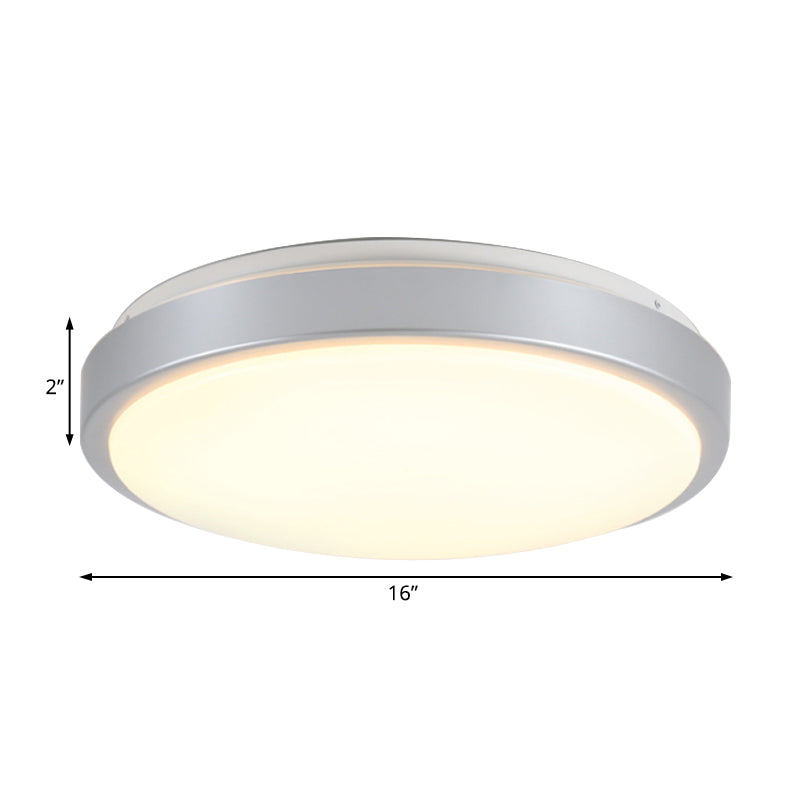 Acrylic Shade Flush Mount Ceiling Light Modern Metal Silver LED Ceiling Flush Mount for Living Room in Warm/White, 10.5"/13"/16" Dia Clearhalo 'Ceiling Lights' 'Close To Ceiling Lights' 'Close to ceiling' 'Flush mount' Lighting' 108006