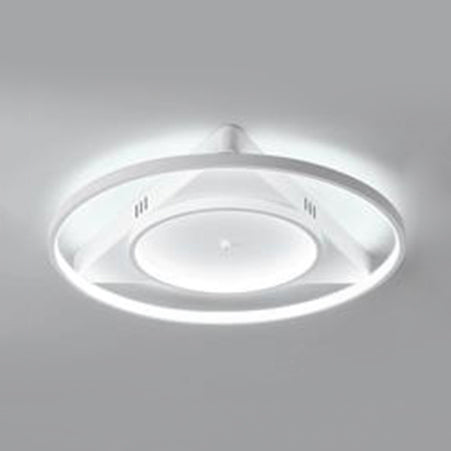 Modern LED Flush Mount Light with Acrylic Shade White Rings Ceiling Lamp in Warm/White Light White White Clearhalo 'Ceiling Lights' 'Close To Ceiling Lights' 'Close to ceiling' 'Flush mount' Lighting' 109646